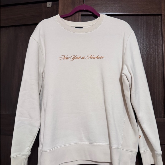 New York Or Nowhere Tops - Cream 'New York or Nowhere' Crewneck Sweatshirt